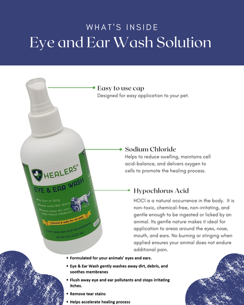 Eye and Ear Wash: 4 oz - For Pets - Healers PetCare