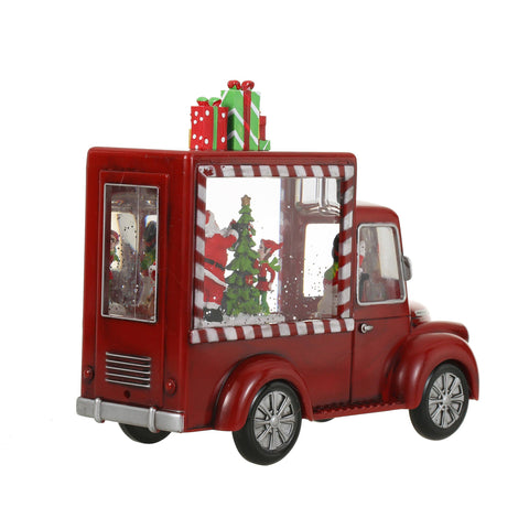 Christmas Red Gift Truck Snow Globe Lantern - SINT