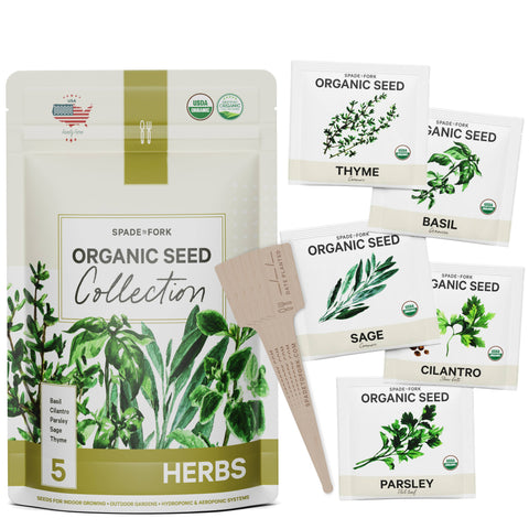 Organic 5 Herb Seed Collection - Non-GMO - Spade To Fork