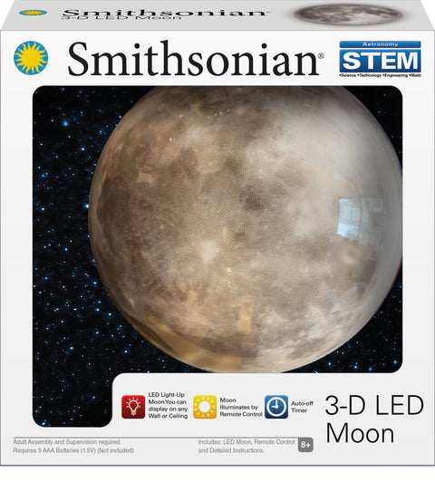 Smithsonian 3D LED Moon, 7 in - Toysmith