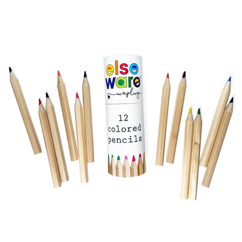 Colored Pencils, 12 Colors, 3.5" Travel Size - elseware unplug / eco-kids