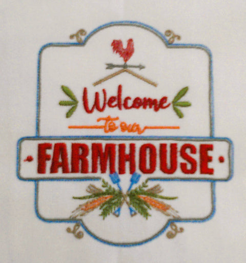 Homegrown Farmhouse Themed Tea Towels: Market Fresh - Red Mitten