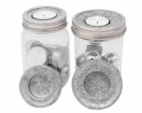Tea Light Holder Metal Lid Insert for Mason Jars, 6 Pack, Regular mouth - Mason Jar Lifestyle