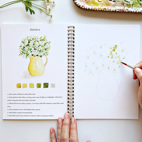 Flowers Watercolor Workbook - Emily Lex Studio