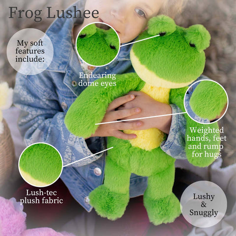 Green Frog Lushee Plush, 16" - Beverly Hills Teddy Bear Company