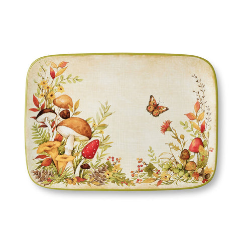 Woodland Critters Fall Rectangular Platter, 14"x10" - Certified International
