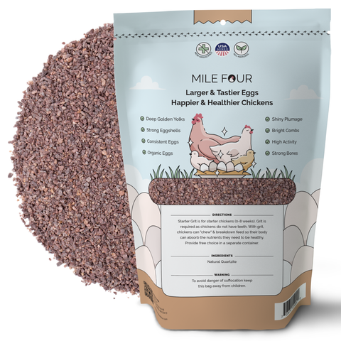Natural Chicken Grit, Digestive Supplement, 4 lb - Mile Four