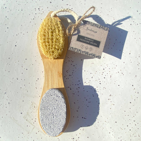 Bamboo Pedicure Brush & Exfoliating Foot Pedicure Tool, 7.5"x2" - Bamboo Switch