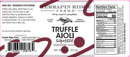Truffle Aioli Squeeze, 8 oz - Terrapin Ridge Farms