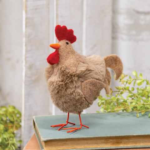 Brown Rooster Felted Ornament - The Hearthside Collection