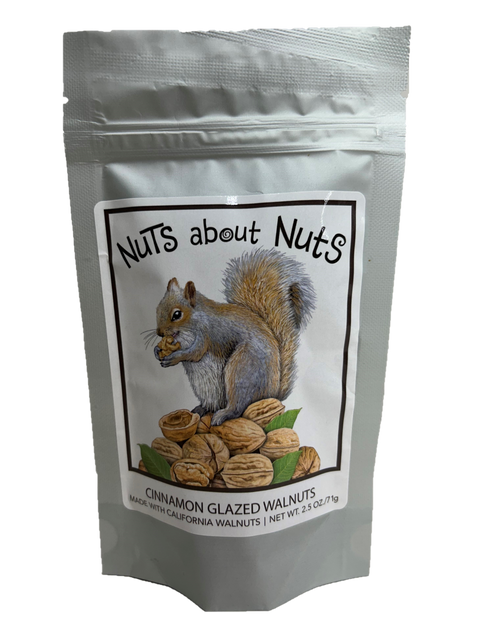 Cinnamon Glazed Walnuts, Squirrel Label, 2.5oz - Maisie Jane’s