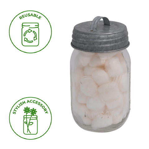 Galvanized Metal Handle Canister Lid for Mason Jars: Wide mouth - Mason Jar Lifestyle