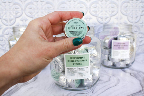 Natural Bath & Shower Fizzies with Essential Oils, Mini: Focus - Wild Grove Essentials