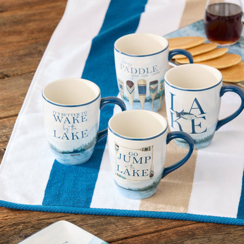 Wake At The Lake Mug, 18 oz, Assorted Messages - Certified International