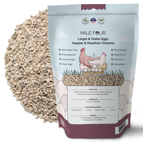Natural Oyster Shell, Chicken Supplement, 4 lb - Mile Four