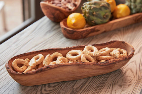 Italian Olivewood Boat Bowl, 12" Live Edge - Verve Culture