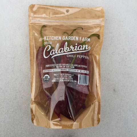 Organic Dried Calabrian Chili Peppers, 1 oz - Kitchen Garden Farm