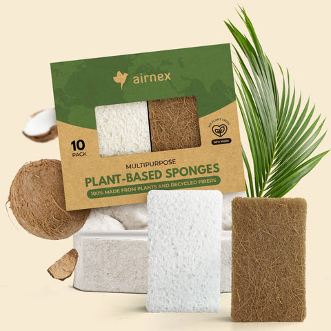 10 Pack Dish Sponges, Eco Friendly, Biodegradable - AIRNEX