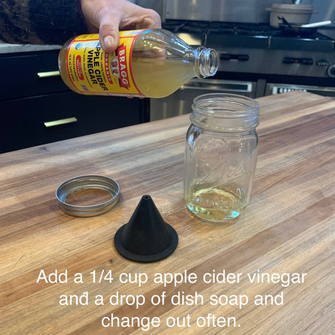 Jarware Silicone Fruit Fly Trap, Regular Mouth Mason Jar - Fox Run Brands