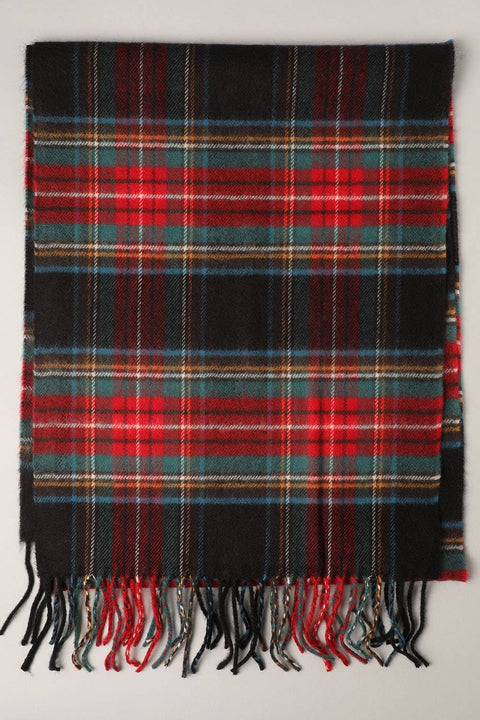 Grey Tartan Plaid Softer Than Cashmere Muffler Scarf - One Size - Fashion City