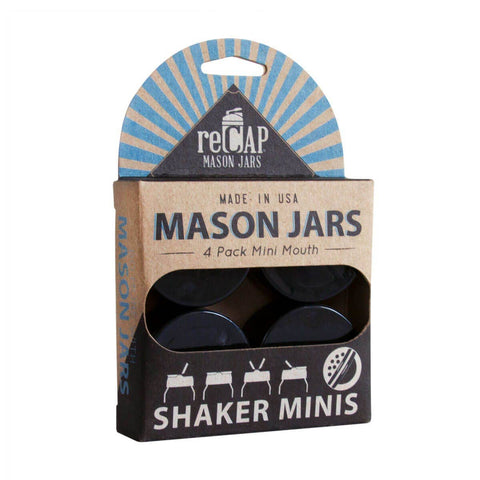 Mason Jars Lid Shaker Minis, Mini Mouth - Pack of 4 - reCAP Mason Jars