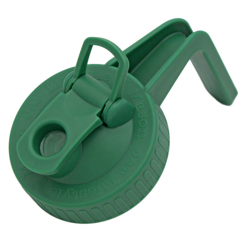 Wide Mouth Pour & Store Pitcher Lid with Handle: Leaf Green - Mason Jar Lifestyle