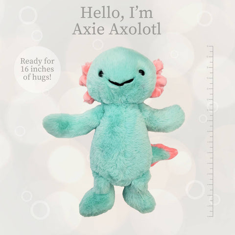 Axie Axolotl Aqua Lushee Plush, 16" - Beverly Hills Teddy Bear Company