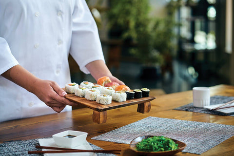 Ironwood Kyoto Sushi Stand, Acacia, 10"x10"x2" - Fox Run Brands