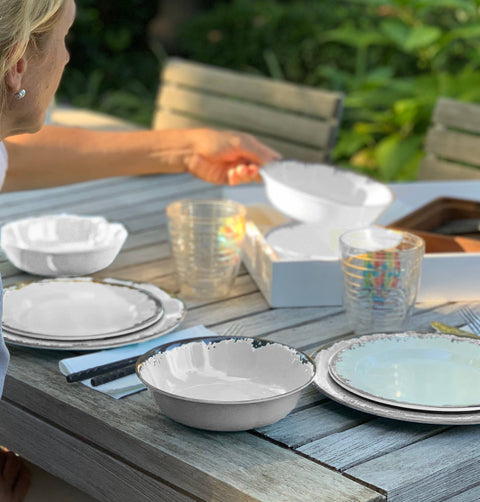 Melamine Dinnerware Set, 12-Piece, Ivory - Fox Run Brands