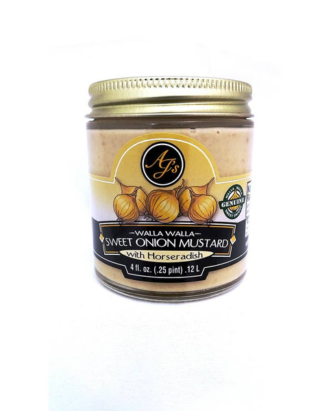 Walla Walla Sweet Onion Mustard with Horseradish, 4oz - AJ's