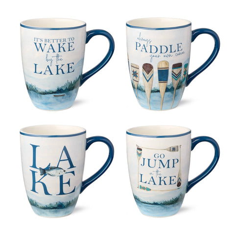 Wake At The Lake Mug, 18 oz, Assorted Messages - Certified International