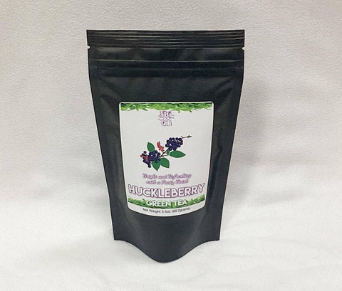Huckleberry Flavored Green Tea, 3.5 oz, Loose Leaf - Morning Glory Coffee