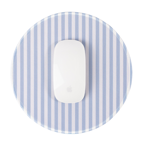 Blue Stripes Mousepad, 8.5" diameter - Elyse Breanne Design