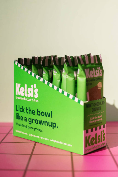 Mint Chocolate Crunch Brownie Batter Bites, Gluten Free - Kelsi's