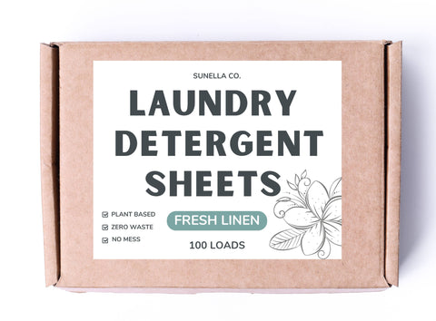 Laundry Detergent Sheets, Fresh Linen Scent - Sunella Co.
