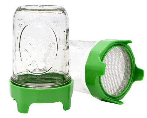 Rust Proof Sprouting Lid with Built-In Stand for Wide Mouth - Mason Jar Lifestyle