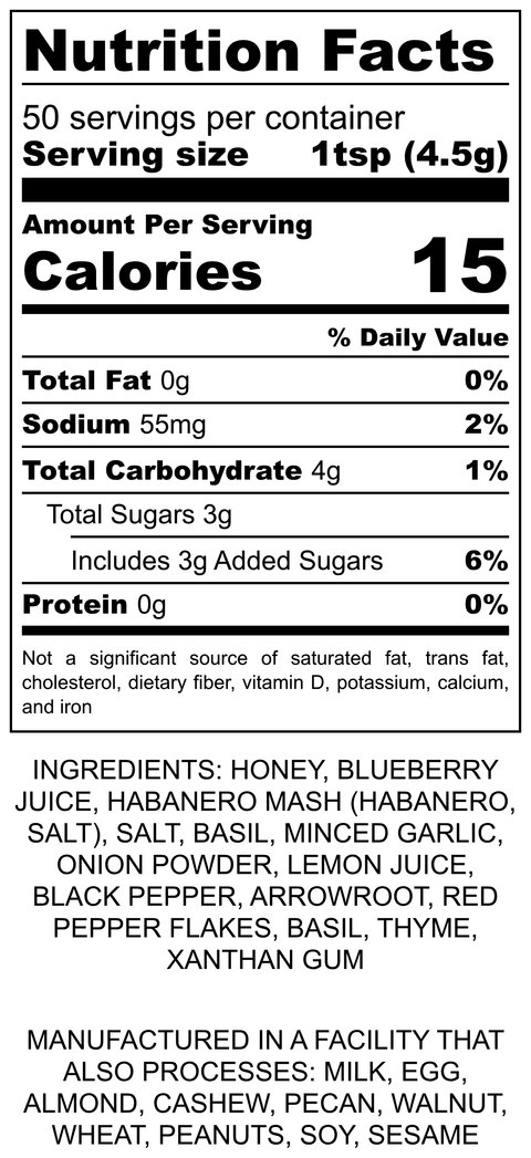 Purple Palouse, Huckleberry Basil Hot Honey (Medium-Hot), 8oz - Irish Spikes