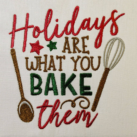Christmas Baking Tea Towels: Holidays Are What You Bake Them - Red Mitten