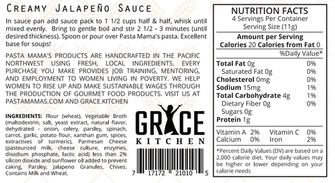 Creamy Jalapeno Sauce by Pasta Mama's - Grace Collective