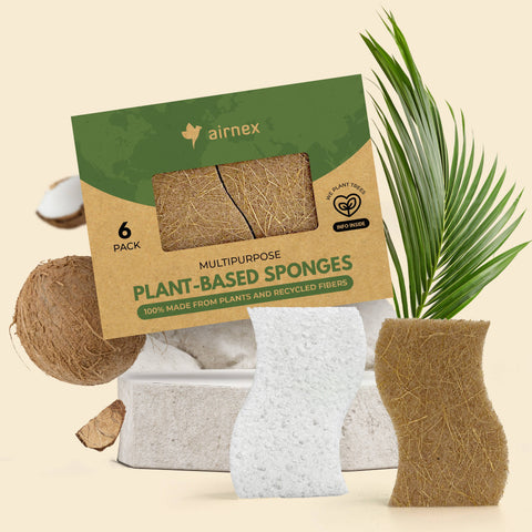 6 Pack Dish Sponges, Eco Friendly Sponges for Cleaning - AIRNEX