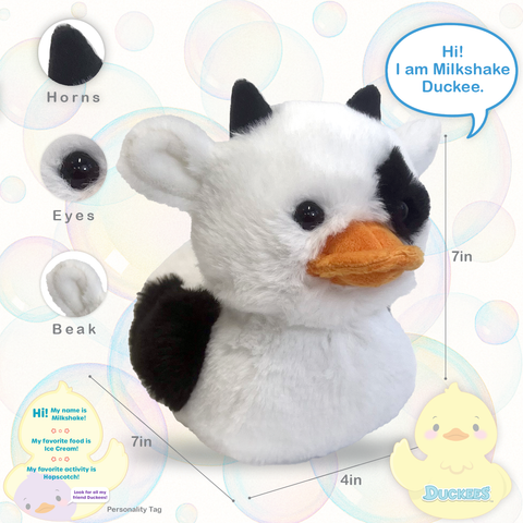 Milkshake Duckee Cow Plush, 7" - Beverly Hills Teddy Bear Company