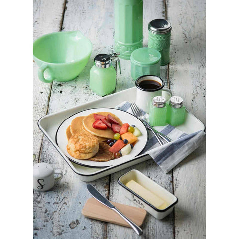 Salt Cellar With Lid, 9 oz - Jadeite Glass Collection - TableCraft