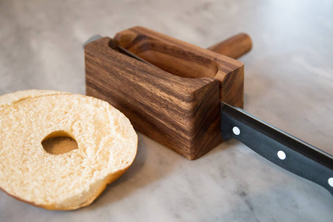 Ironwood Bagel Miter, Acacia Wood, 7" x 5.5" x 2.5" - Fox Run Brands