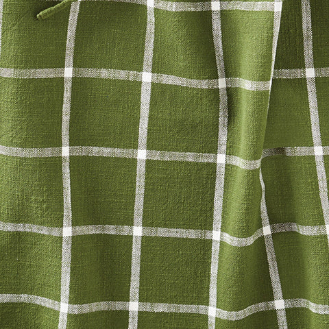Classic Check Slub Apron, Foliage - tag