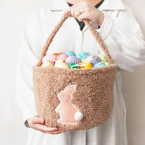 Plush Sherpa Bunny Easter Baskets, Blue - bewell