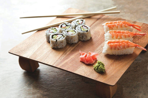 Ironwood Kyoto Sushi Stand, Acacia, 10"x10"x2" - Fox Run Brands