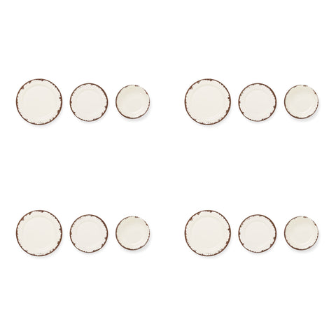 Melamine Dinnerware Set, 12-Piece, Ivory - Fox Run Brands