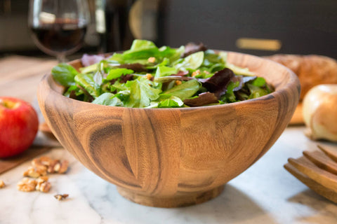 Ironwood Large Salinas Salad Bowl, Acacia, 12"x12"x5.5" - Fox Run Brands