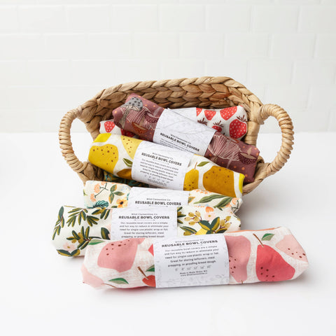Reusable Dish Cover, 6 in, Lemon Gingham - Wild Clementine Co.