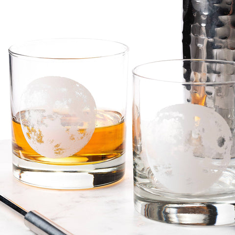 Full Moon Whiskey Glasses, 11 oz, Single - Black Lantern